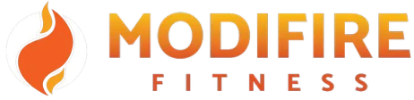 Fitness brand logo featuring flame icon